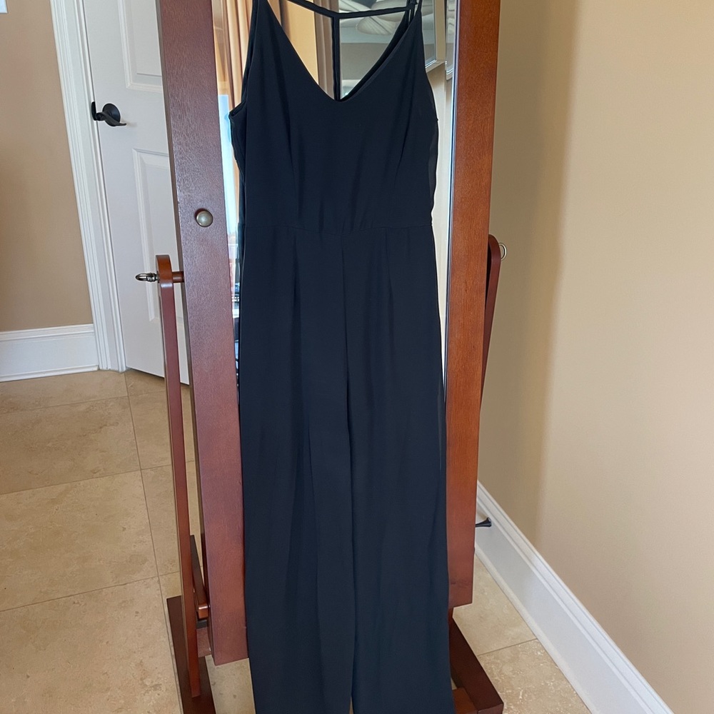 Lush Black Jumpsuit Sheer Bottom Small
